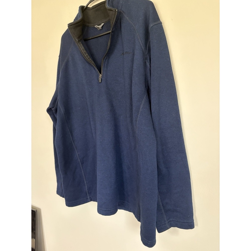 Eddie Bauer Fleece Sweater Mens XL Navy Blue Long Sleeve 1/4 Zip